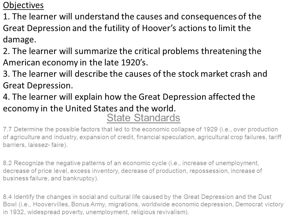 Examples List on Stock Market Crash